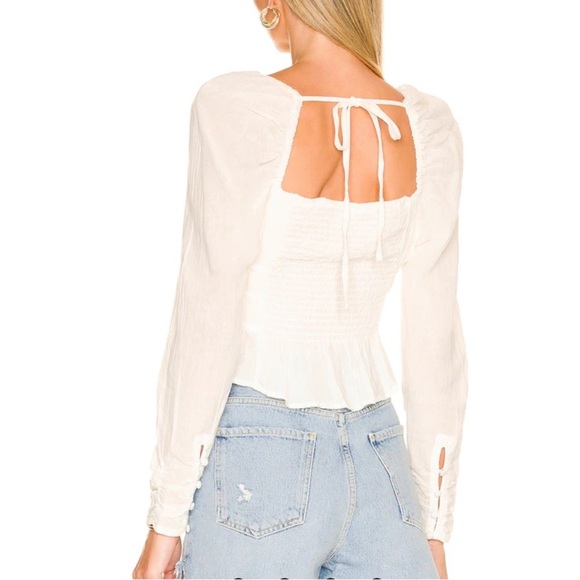 Free People Chloe Puff Sleeve white Blouse approx size Small not tag attached - Picture 4 of 11